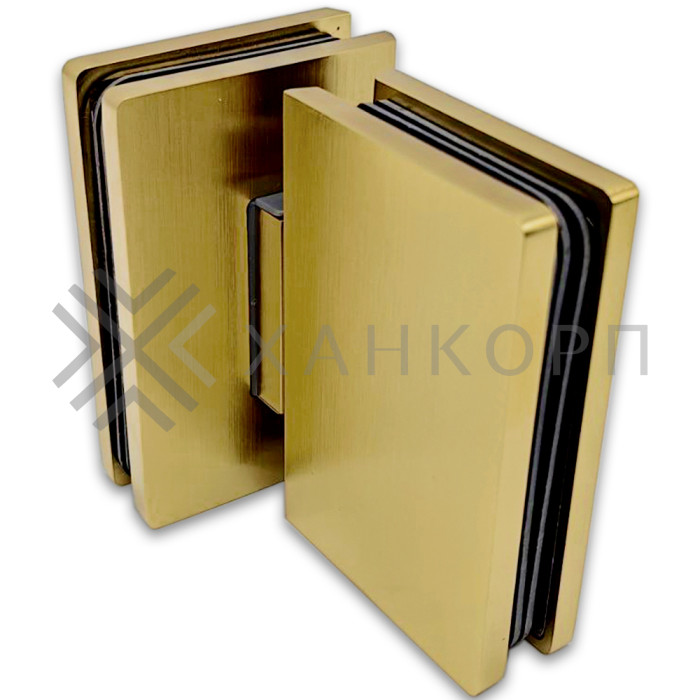 Петля Афина FDP-132 стекло-стекло 180˚, латунь/брашированное золото