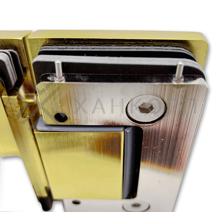 Петля Афина FDP-132 стекло-стекло 180˚, латунь/брашированное золото