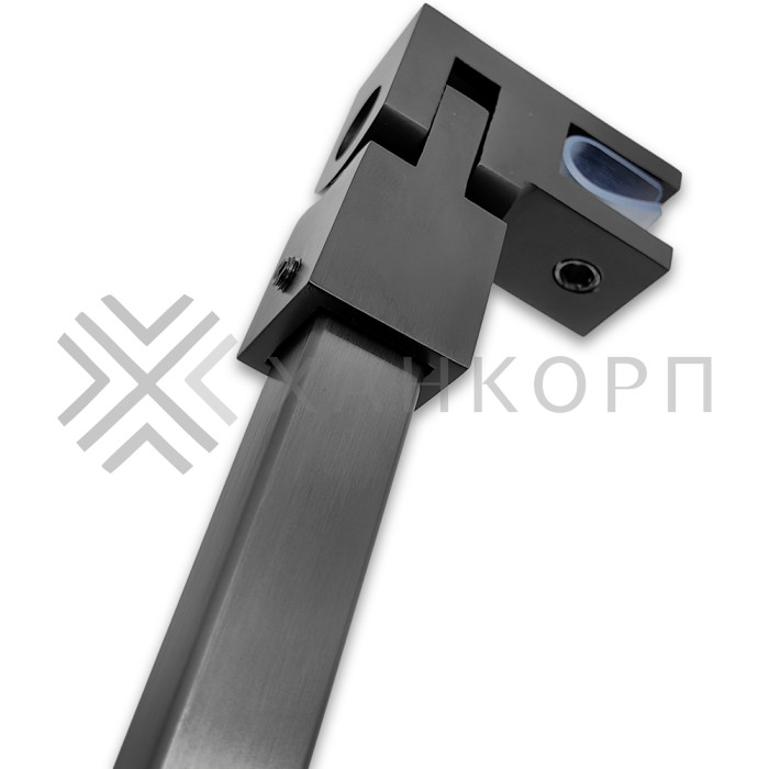 Держатель стекла FDC-52, 15х15 торцевой регулируемый, нержавейка/оружейная сталь