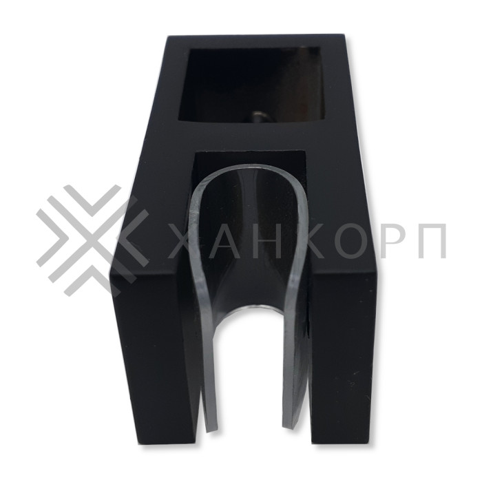 Держатель стекла FDC-58 сквозной 15х15 вертикальный, нержавейка/черный