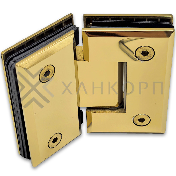 Петля Бета β FDP-24 стекло-стекло 135˚, нержавейка/золото