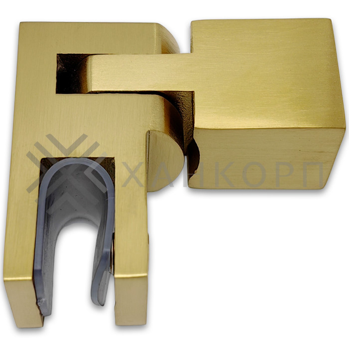 Держатель стекла FDC-52, 15х15 торцевой регулируемый, нержавейка/брашированное золото