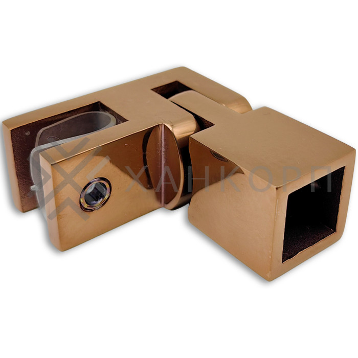 Держатель стекла FDC-52 15х15 торцевой регулируемый, нержавейка/розовое золото