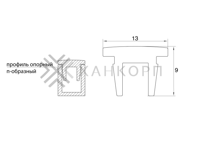 Заглушка верхняя FDPA-500.1, 19х13х2мм, 1 м, для п-образного профиля, алюминий/золото (ЯРЧЕ)