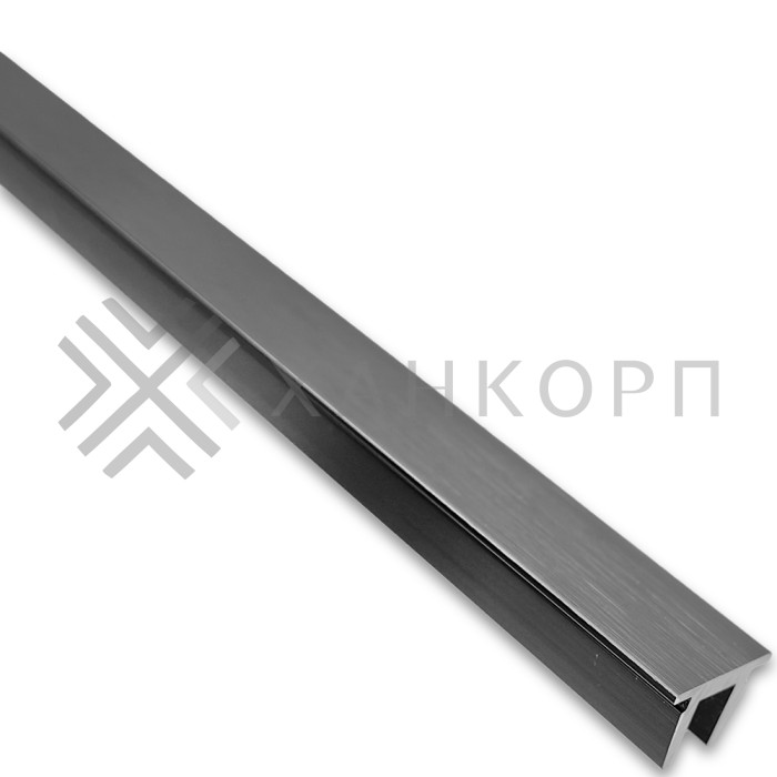 Верхняя заглушка FDPA-500.1 для п-образного профиля 19х13х2 мм,1 м, алюминий/оружейная сталь