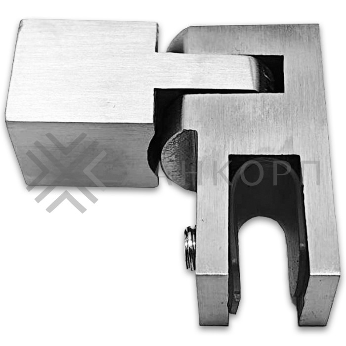 Держатель стекла FDC-52, 15х15 торцевой регулируемый, нержавейка/матовый