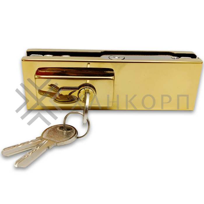 Замок FKZ-30 с овальным ригелем ключ/ключ, нержавейка/золото