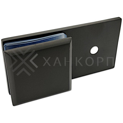 Коннектор Бета β FDK-25 стена-стекло 180˚ с пластиной, нержавейка/черный