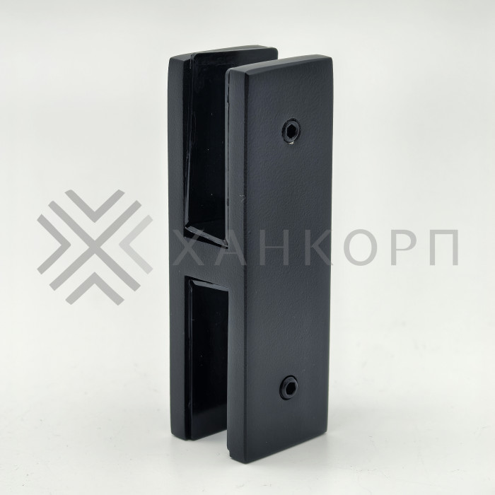 Крепление FKK-204, 98х30 мм стекло-стекло 180°, нержавейка/черный