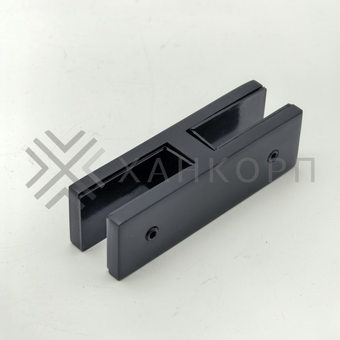 Крепление FKK-204, 98х30 мм стекло-стекло 180°, нержавейка/черный