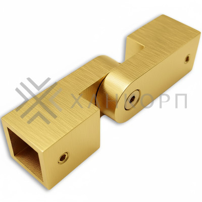 Соединитель FDC-57 трубы 15х15 регулируемый 90°-180°, нержавейка/брашированное золото