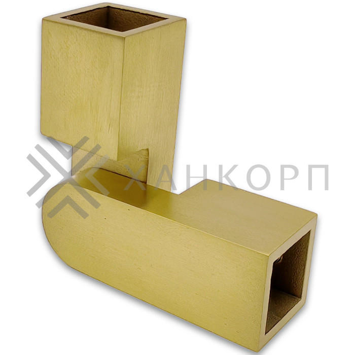 Соединитель FDC-57 трубы 15х15 регулируемый 90°-180°, нержавейка/брашированное золото