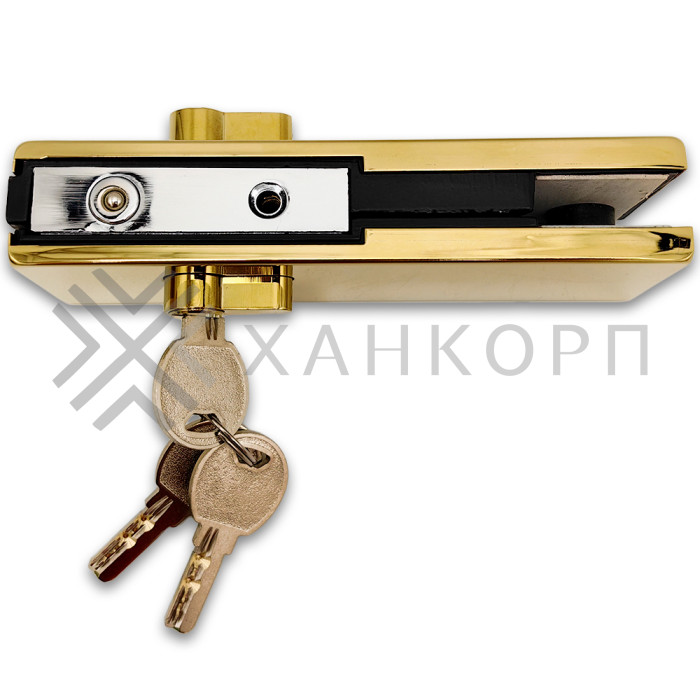 Замок FKZ-39 с круглым ригелем ключ/ключ, нержавейка/золото