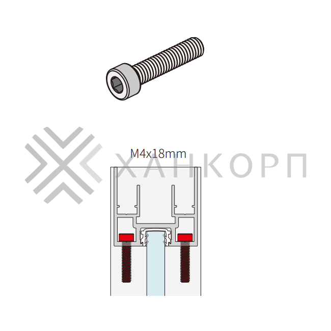 Винт FMPA-15 для соединения дверной рамы