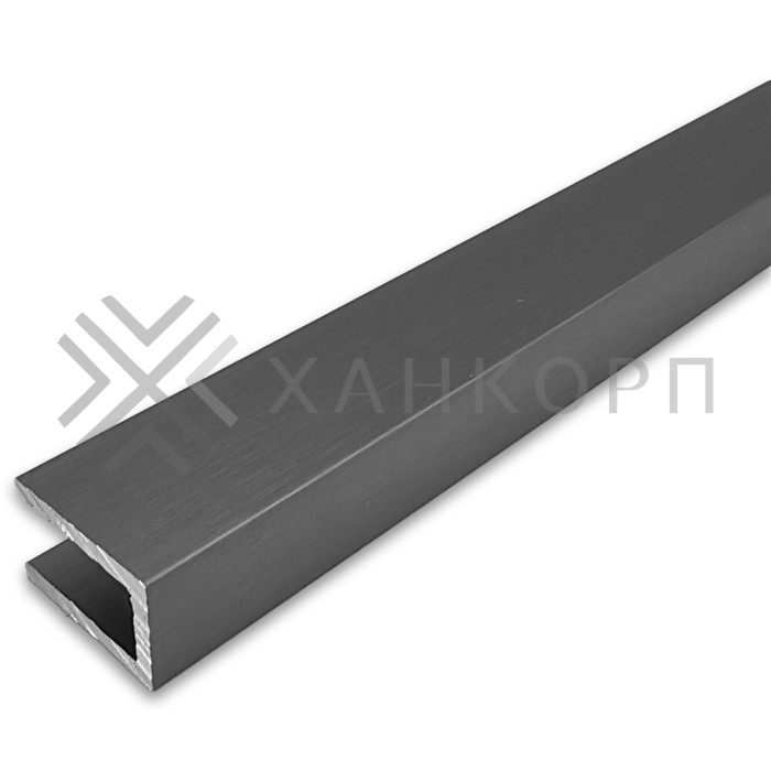 Профиль FDPA-51.3 опорный 19х12х1,75 мм под стекло 8 мм, 3 м, алюминий/оружейная сталь