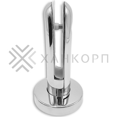 Стеклодержатель FOS-04 напольный 105x190 мм со сверлением, нержавейка/полированный