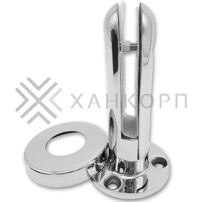 Стеклодержатель FOS-04 напольный 105x190 мм со сверлением, нержавейка/полированный