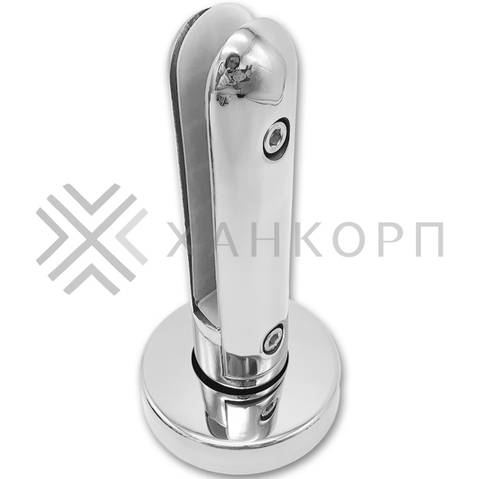 Стеклодержатель FOS-04 напольный 105x190 мм со сверлением, нержавейка/полированный