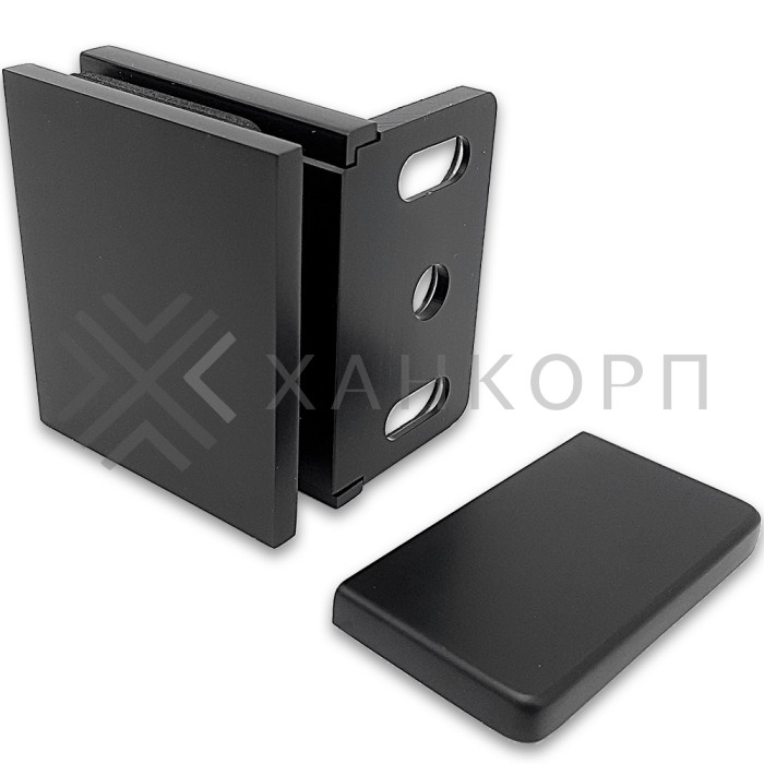 Коннектор Пегас FDK-105, 56х50 мм стена-стекло 90° латунь/черный