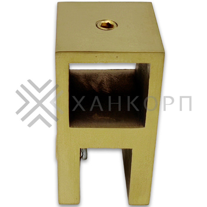 Держатель стекла FDC-58 сквозной 15х15 вертикальный, нержавейка/брашированное золото