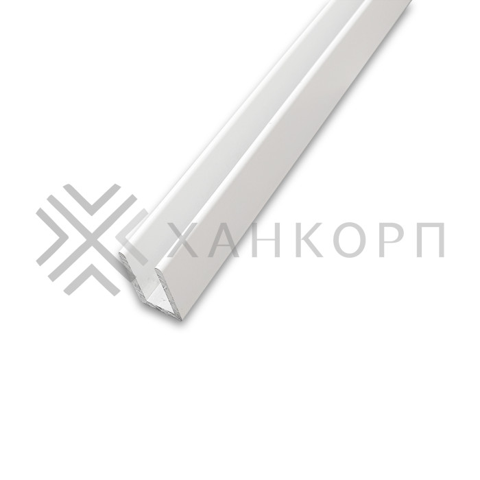 Профиль FDPA-55.3 п-образный 19х12,5х1,75 мм под стекло 8 мм, 3 м, алюминий/белый