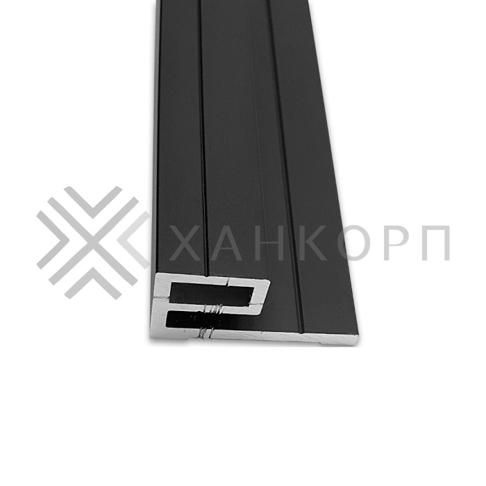 Профиль FDPA-56.25 для крепления уплотнителя к стене 8 мм, 2.5 м, алюминий/черный