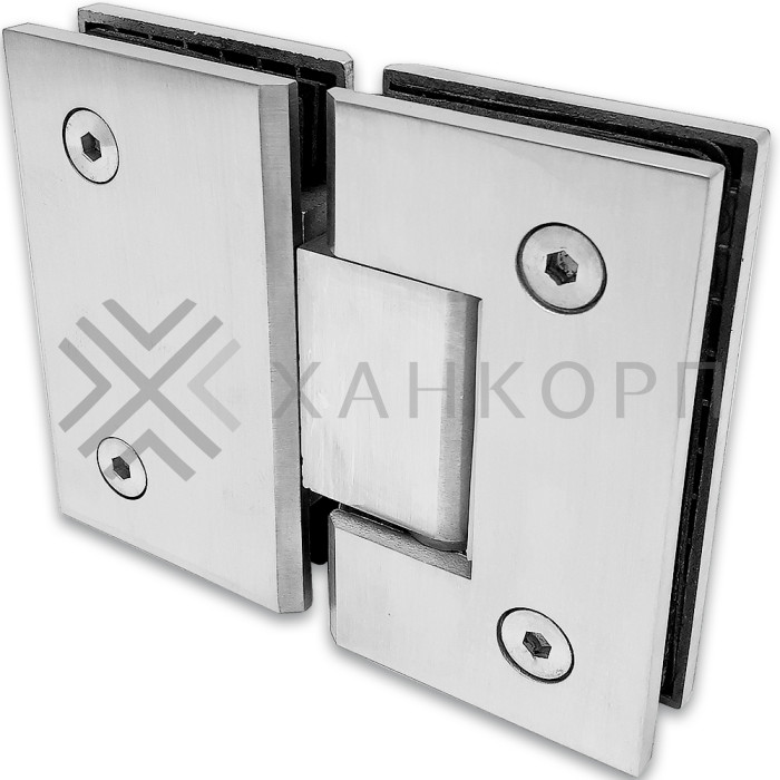 Петля Альфа α FDP-12 стекло-стекло 180˚, нержавейка/матовый