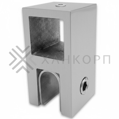 Держатель стекла FDC-58 сквозной 15х15 вертикальный, нержавейка/матовый