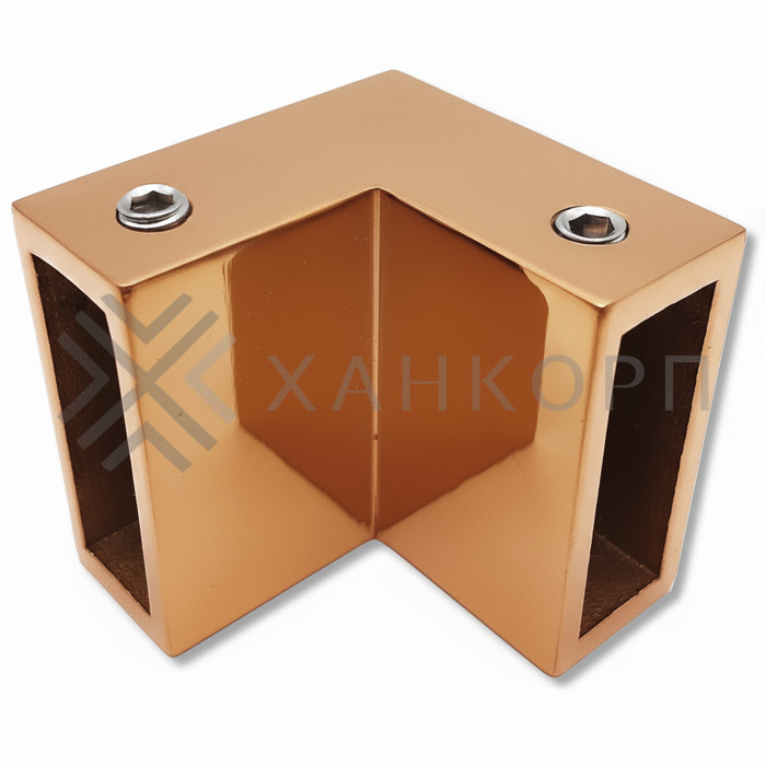 Соединитель FDC-32 трубы 30х10 угловой 90° вертикальный, нержавейка/розовое золото