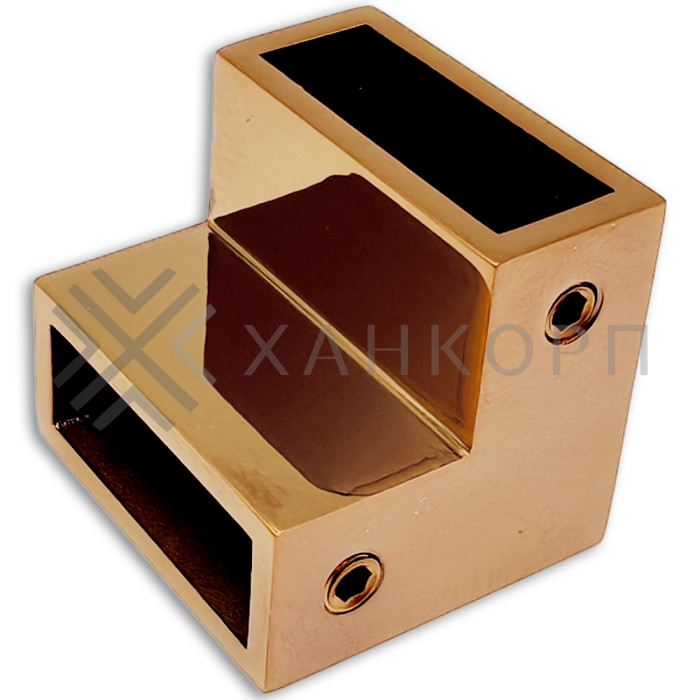 Соединитель FDC-32 трубы 30х10 угловой 90° вертикальный, нержавейка/розовое золото