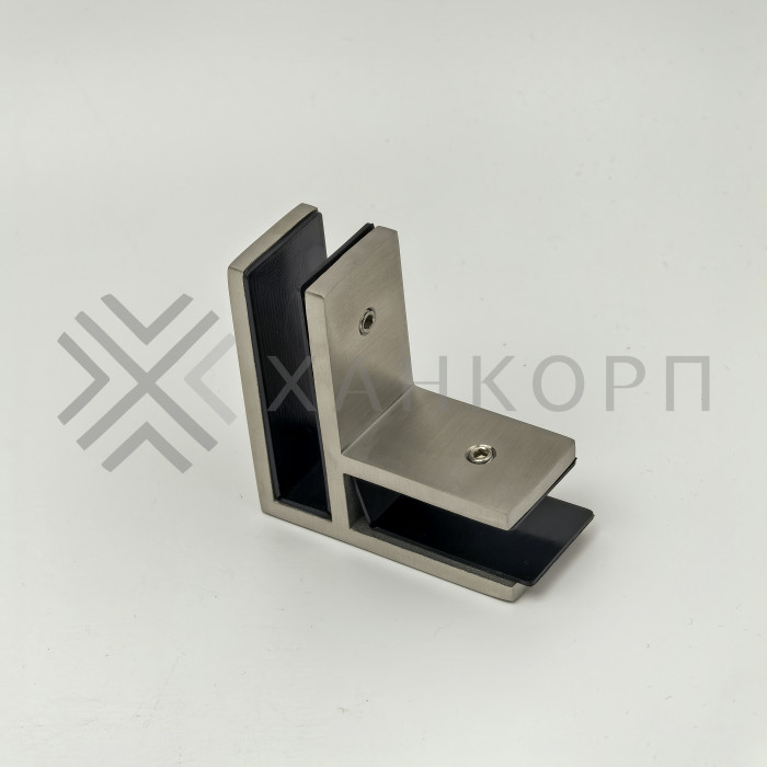 Крепление FKK-205, 70х70х30 мм стекло-стекло 90°, нержавейка/матовый
