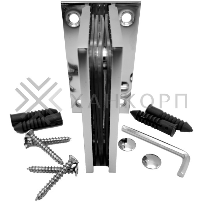 Петля Альфа α FDP-11 стена-стекло с центральным креплением, нержавейка/полированный