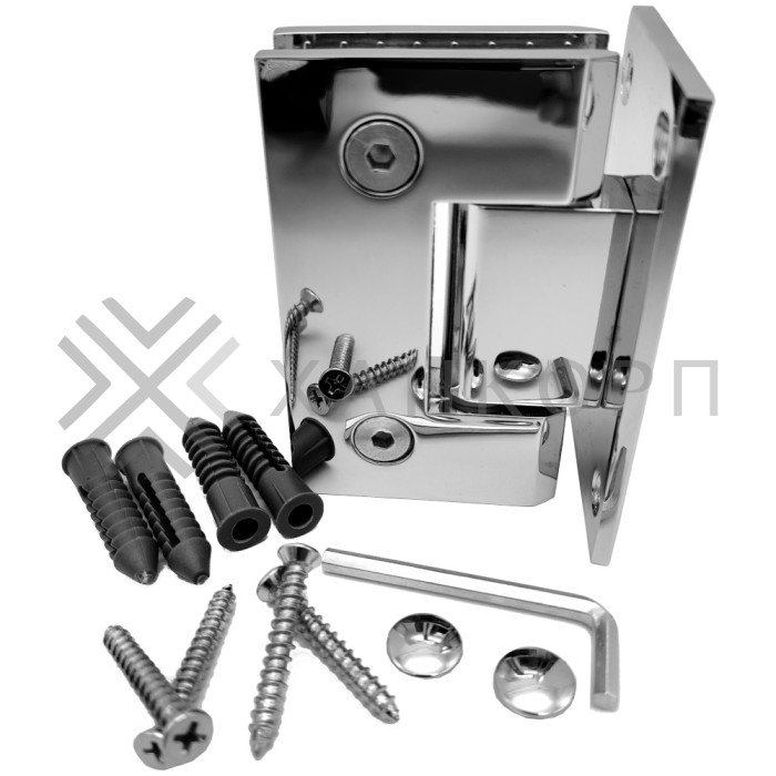 Петля Альфа α FDP-11 стена-стекло с центральным креплением, нержавейка/полированный