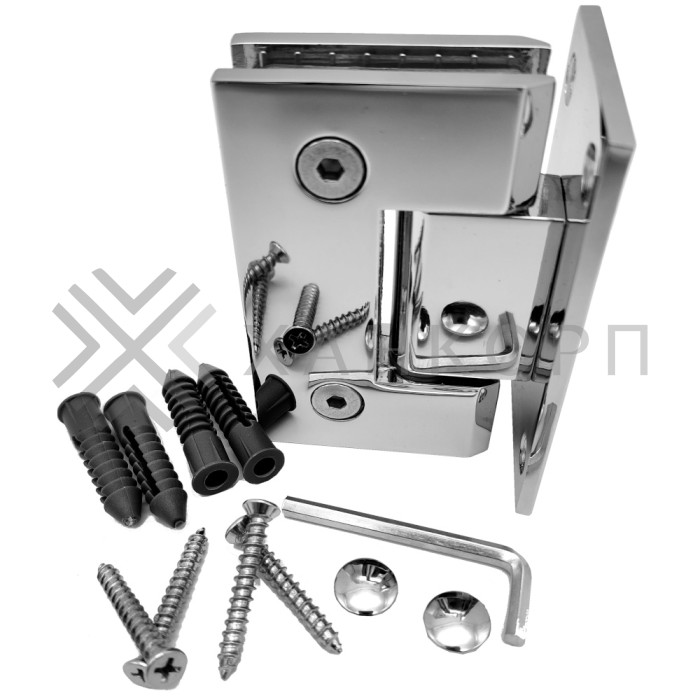 Петля Альфа α FDP-11 стена-стекло с центральным креплением, нержавейка/полированный