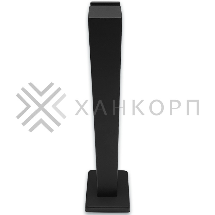 Стойка FOS-07 для стекла напольная 78х400 мм со сверлением, нержавейка/черный