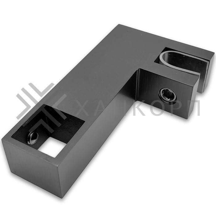 Держатель стекла FDC-55 сквозной 15х15 горизонтальный, нержавейка/оружейная сталь