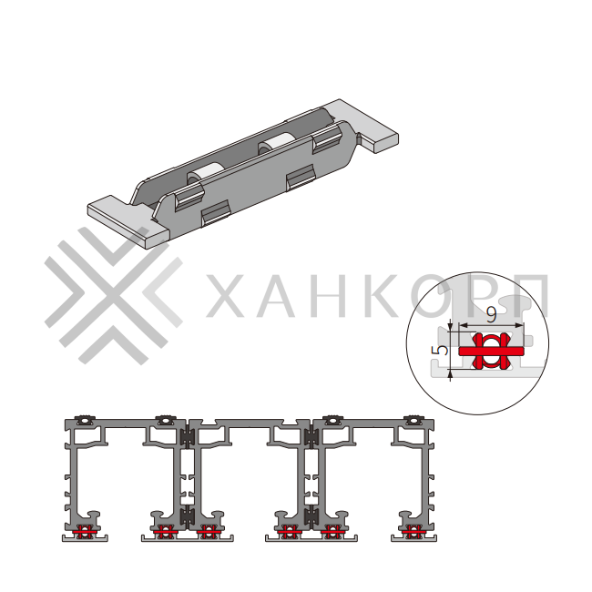 Клипса FMPA-18 для соединения нижней крышки с треком, черный