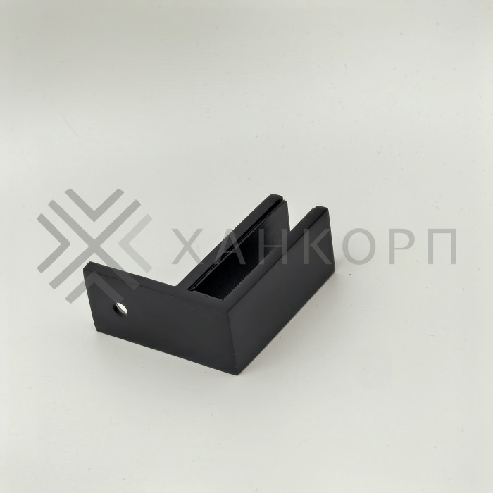 Крепление FKK-206, 70х65х30 мм стена-стекло 90°, нержавейка/черный