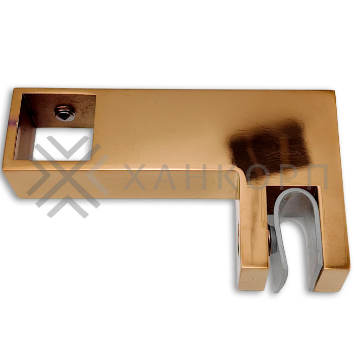 Держатель стекла FDC-55 сквозной 15х15 горизонтальный, нержавейка/розовое золото