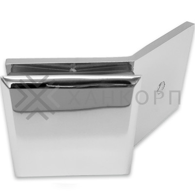 Коннектор Бета β FDK-27 стена-стекло 135˚ с пластиной, нержавейка/полированный