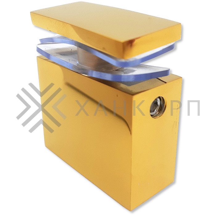 Крепление FDC-34 трубы 30х10 к стеклу, нержавейка/золото
