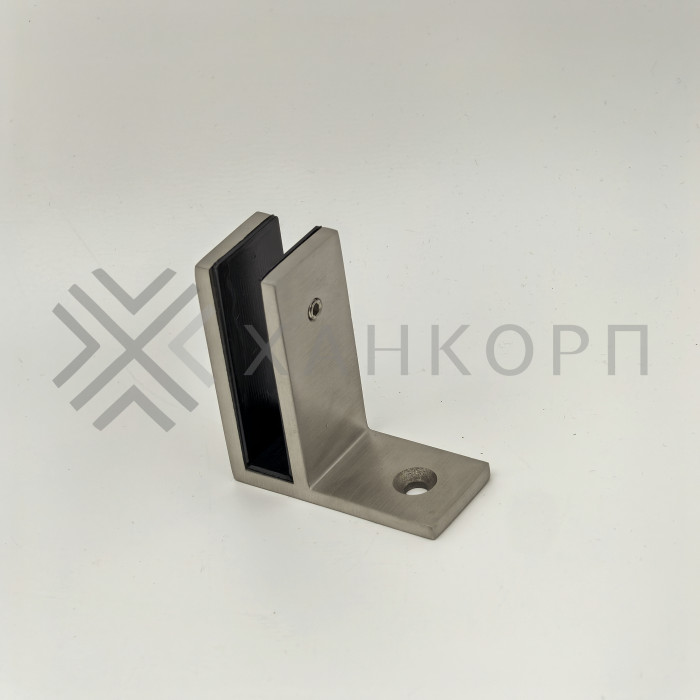 Крепление FKK-206, 70х65х30 мм стена-стекло 90°, нержавейка/матовый