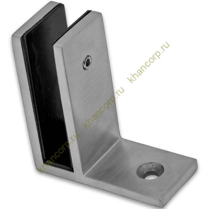 Крепление FKK-206, 70х65х30 мм стена-стекло 90°, нержавейка/матовый
