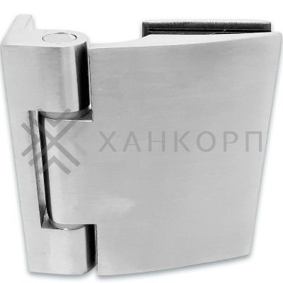 Петля Европа FDP-114 стена-стекло 90° без крышек, нержавейка/матовый