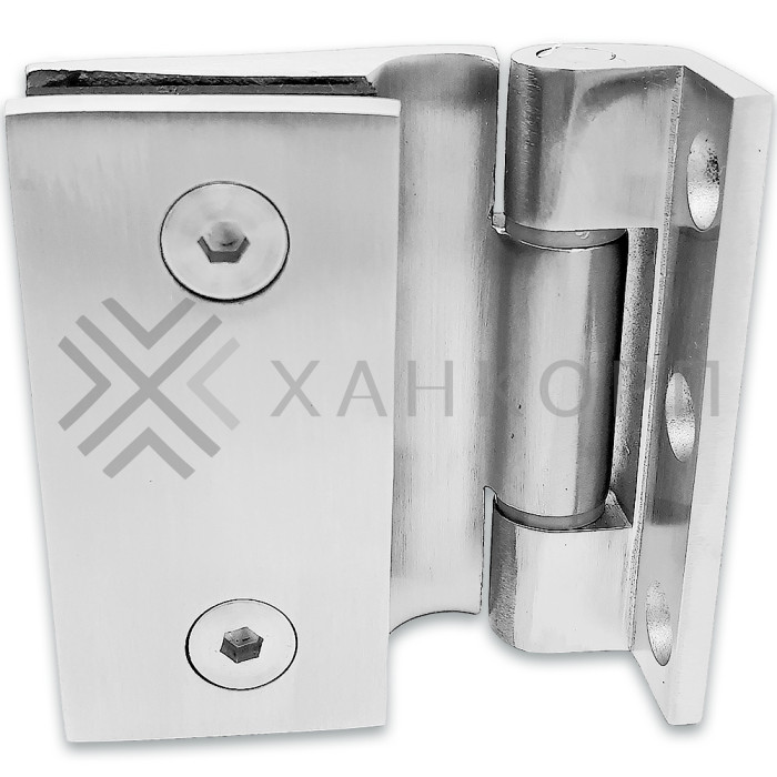 Петля Европа FDP-114 стена-стекло 90° без крышек, нержавейка/матовый