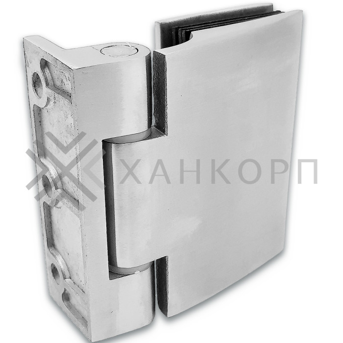 Петля Европа FDP-114 стена-стекло 90° без крышек, нержавейка/матовый