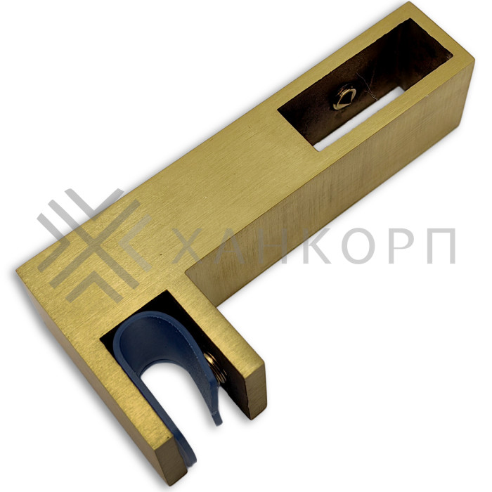 Держатель стекла FDC-35 сквозной 30х10 горизонтальный, нержавейка/брашированное золото