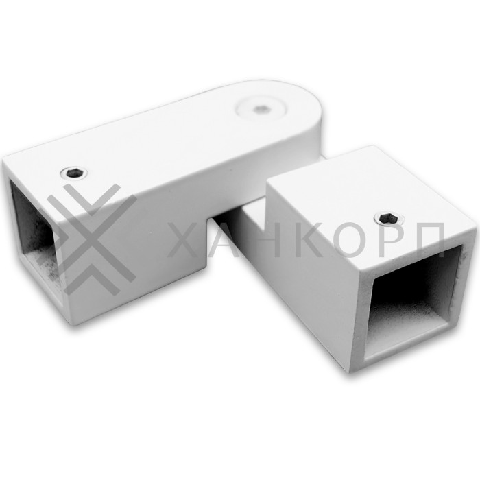 Соединитель FDC-57 трубы 15х15 регулируемый 90°-180°, нержавейка/белый