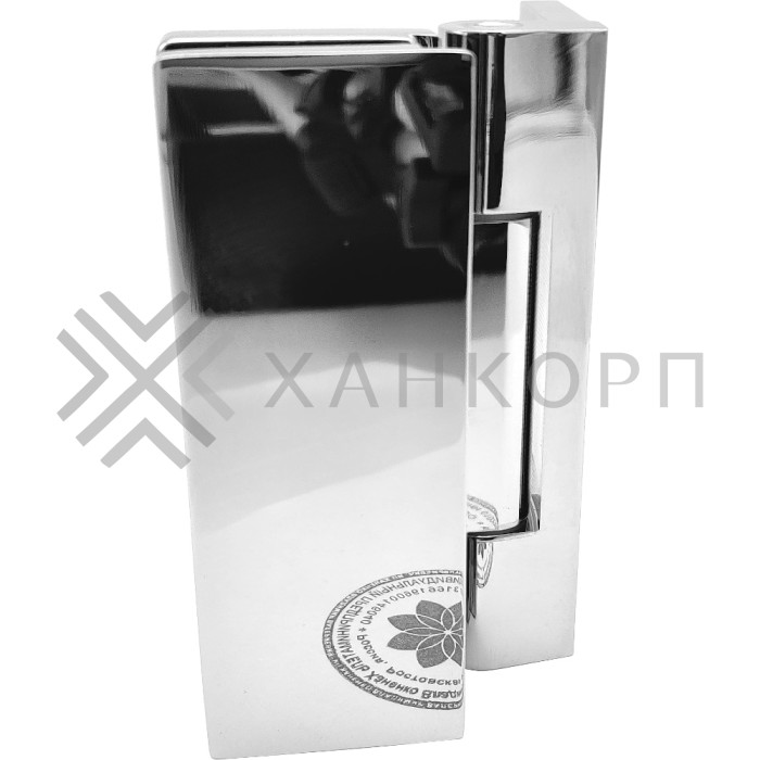 Петля Гера FDP-122 стена-стекло 90˚ открывание внутрь, латунь/хром