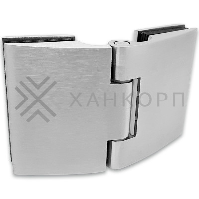 Петля Европа FDP-115 стекло-стекло 180˚ без крышек, нержавейка/матовый